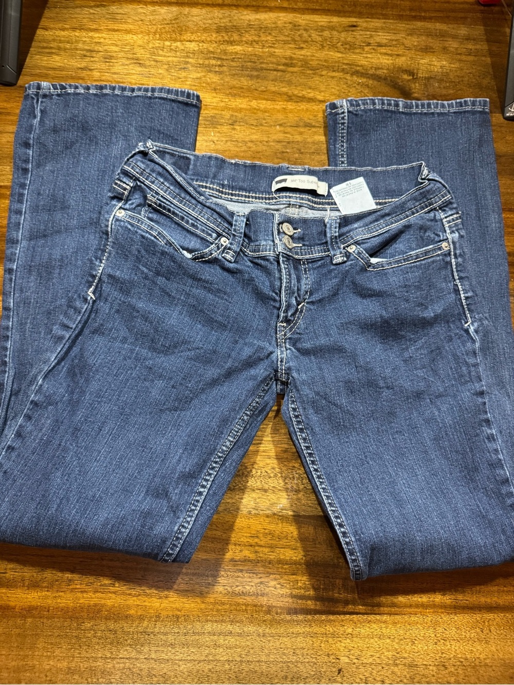 Y2K staple Levi's 525 too super low Blue Bootcut Women's Jeans.